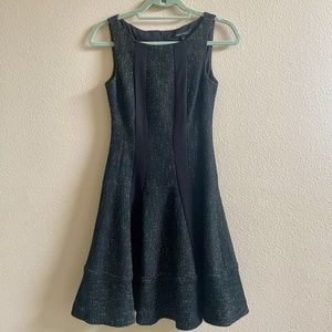 🩷Nanette Lepore, 0, Black Tweed sleeveless, A-line, knee length dress